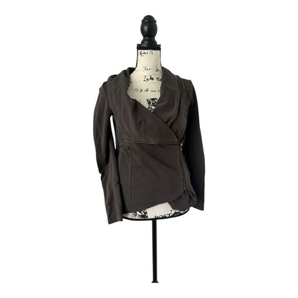 Akira Chicago Red Label SZ S grey sweatshirt zipper moto jacket - Picture 1 of 5